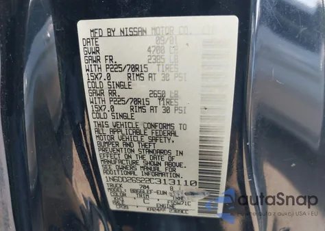 2002 Nissan Frontier Xe from USA, damaged, VIN 1N6DD26S22C313110